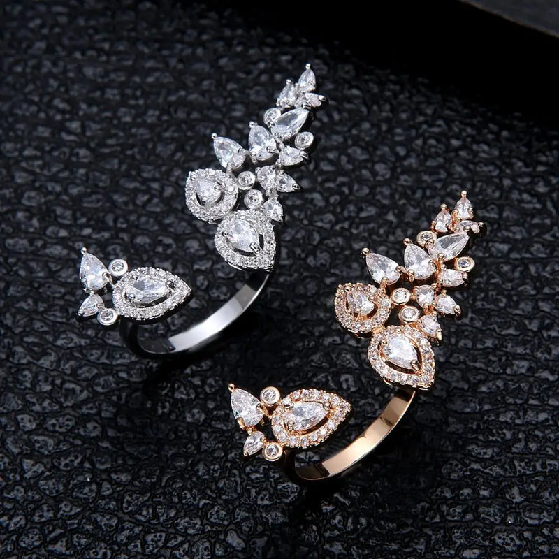 Baguette Cut Stackable Rings for Women  Adjustable Boho Beach Jewelry