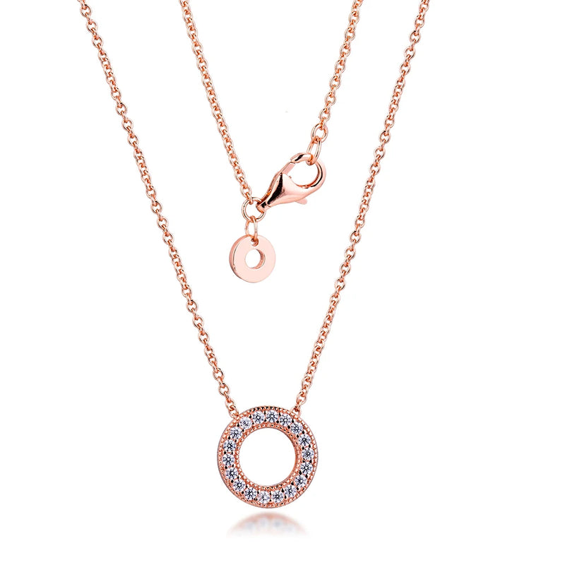 Winter Logo Pave Circle Necklace