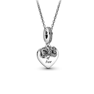 925 Silver Heart Bow Necklace - Winter Style Jewelry