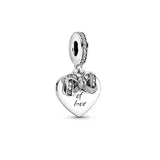 925 Silver Heart Bow Necklace - Winter Style Jewelry