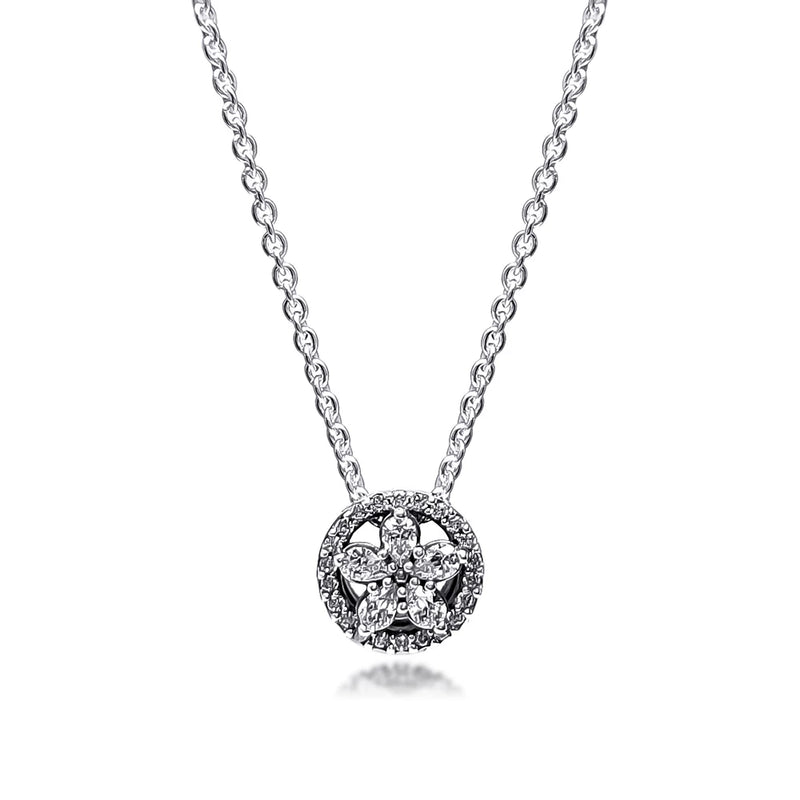 925 Sterling Silver Winter Snowflake Necklace