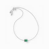 Green Crystal Bracelet with Sliding Closure
