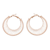Rainbow Raffia Round Hoop Earring Summer Jewelry