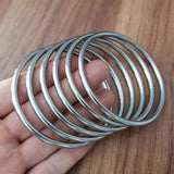 XMAS 6pcs Stainless Steel Wire Cuff Bangle Bracelet Set 4mm
