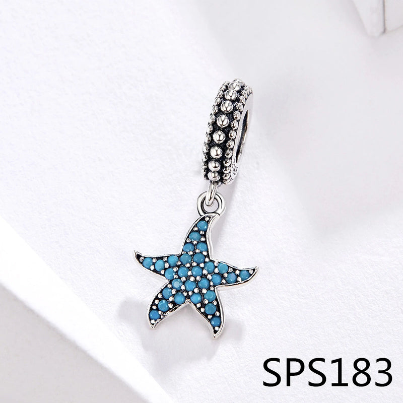 925 Sterling Sliver Sea Animals Crystal Bead Collection