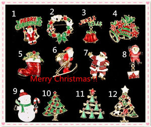 Christmas Santa Claus Chimney Brooch Pin Jewelry Decoration