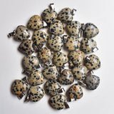 50pcs 16mm Heart Spot Stone Charms Pendants for Jewelry Making