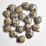 50pcs 16mm Heart Spot Stone Charms Pendants for Jewelry Making