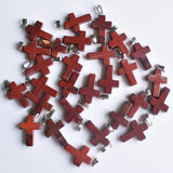 Rainbow Stone Cross Pendants Charms for Jewelry Making 50pcs