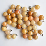 50pcs/lot Natural Stone Ball Shape Pendants for Jewelry Accessories