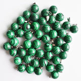 Malachite Stone Round Ball Charms Pendants for Jewelry Making