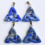 Amethyst Hollow Triangle Charm Pendants for Jewelry Making 4pcs