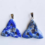 Amethyst Hollow Triangle Charm Pendants for Jewelry Making 4pcs