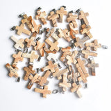 50pcs Natural Picture Stone Cross Charms Pendants for Jewelry Making