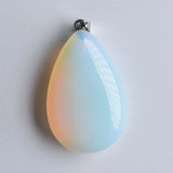 8pcs Hot Semi Precious Stone Drop Pendants 25x40mm Charms for Necklaces Making