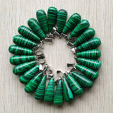 50pcs Malachite Stone Water Drop Shape Pendants for Jewelry Making