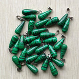 50pcs Malachite Stone Water Drop Shape Pendants for Jewelry Making