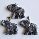 Natural Shimmer Stone Elephant Pendants for Necklace Making 6pcs/lot