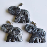 Natural Shimmer Stone Elephant Pendants for Necklace Making 6pcs/lot