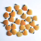Natural Yellow Stone Heart Charms Pendants 20mm 50pcs/Lot for Jewelry Making