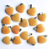 Natural Yellow Stone Heart Charms Pendants 20mm 50pcs/Lot for Jewelry Making