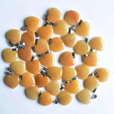 Natural Yellow Stone Heart Charms Pendants 20mm 50pcs/Lot for Jewelry Making