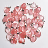 Watermelon Red Stone Heart Pendants DIY Jewelry Making 16mm 50pcs/lot