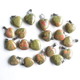 Green Heart Flower Pendants for DIY Jewelry Making 50pcs/lot
