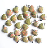 Green Heart Flower Pendants for DIY Jewelry Making 50pcs/lot