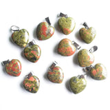 Green Heart Flower Pendants for DIY Jewelry Making 50pcs/lot