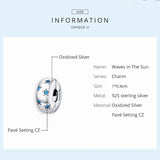 Sterling Silver 925 Star Zircon Charm Bangle Bracelet DIY