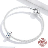 Sterling Silver 925 Star Zircon Charm Bangle Bracelet DIY