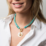 Green Malachite Beaded Choker Necklace Bohemian Pendant Jewelry