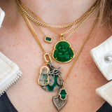 Green Malachite Beaded Choker Necklace Bohemian Pendant Jewelry