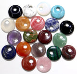 30mm Stone Donut Pendant Set of 8 for DIY Jewelry Making