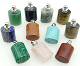 Tiger Eye Quartz Crystal Vial Pendant Perfume Jewelry Necklace