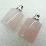 Tiger Eye Quartz Crystal Vial Pendant Perfume Jewelry Necklace