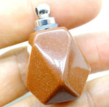 Natural Stone Perfume Bottle Pendants for Jewelry Making 6pcs