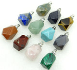 Natural Stone Perfume Bottle Pendants for Jewelry Making 6pcs