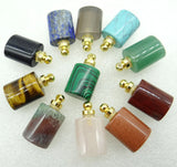 Natural Stone Quartz Perfume Bottle Necklace 6pcs