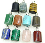 Tiger Eye Quartz Perfume Bottle Pendant Necklace Set