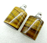 Tiger Eye Quartz Perfume Bottle Pendant Necklace Set