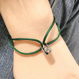 Titanium Steel Jewelry Lock Hand Rope Silver for Couples