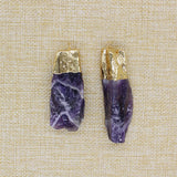 Natural Crushed Stone Pendant Irregular Shape Crystal Ladies Jewelry