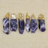 Natural Crushed Stone Pendant Irregular Shape Crystal Ladies Jewelry