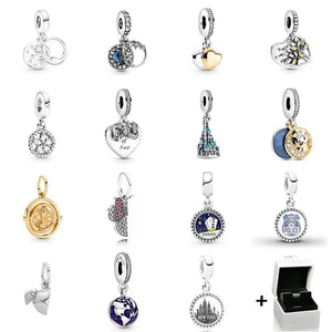 925 Sterling Silver Seawater Building Pendant for DIY Women's Jewelry