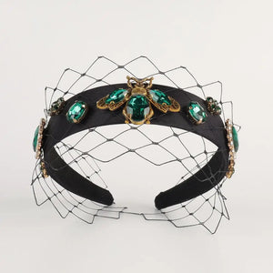 Baroque Crystal Crown Headband Exaggerated Tiara Hairband