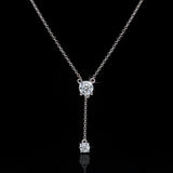Water Drop Pendant Silver Long Chain Necklace for Women