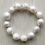 Baroque Natural Freshwater Pearl Charm Bracelet for Women