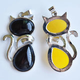 12pcs Assort Natural Stone Cat Shape Pendants for Jewelry Making